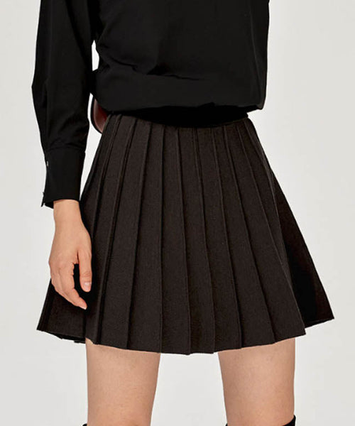 Anell Golf French Wool Skirt - Charcoal