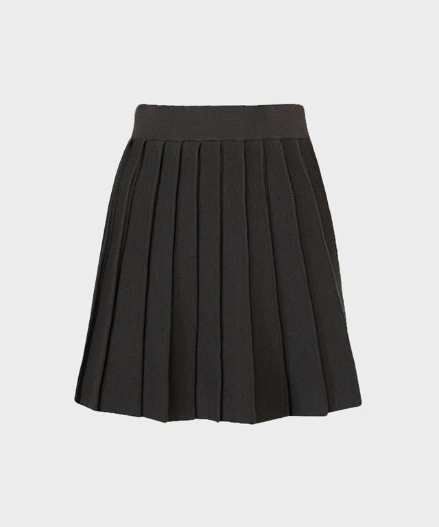Anell Golf French Wool Skirt - Charcoal