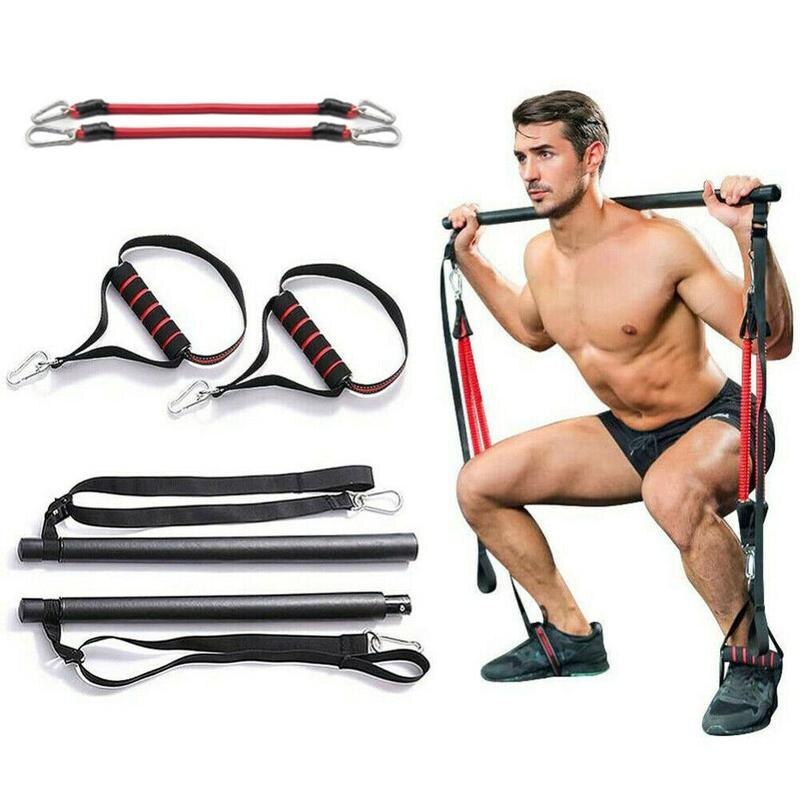 Pilates Bar Kit With Resistance Bands Portable Home Gym Workout