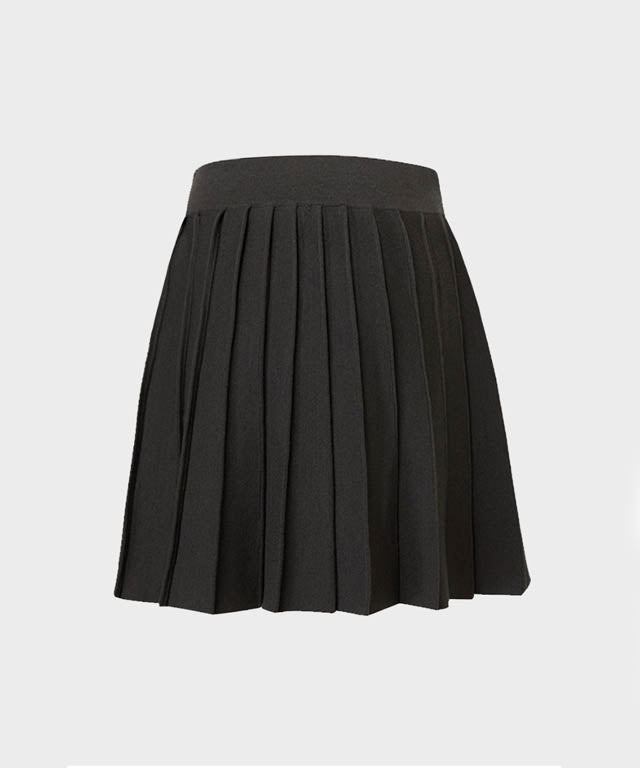 Anell Golf French Wool Skirt - Charcoal