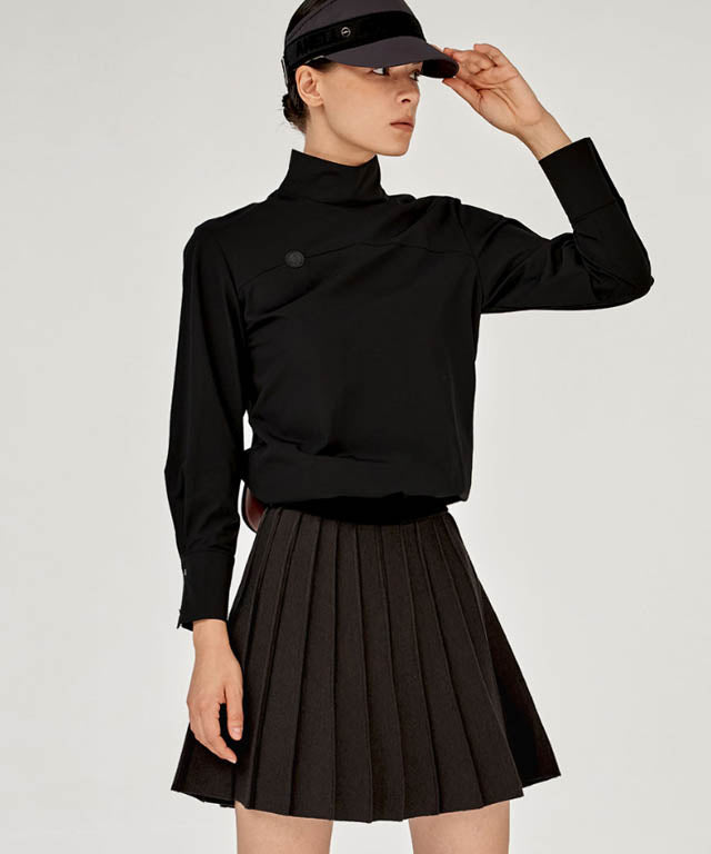 Anell Golf French Wool Skirt - Charcoal