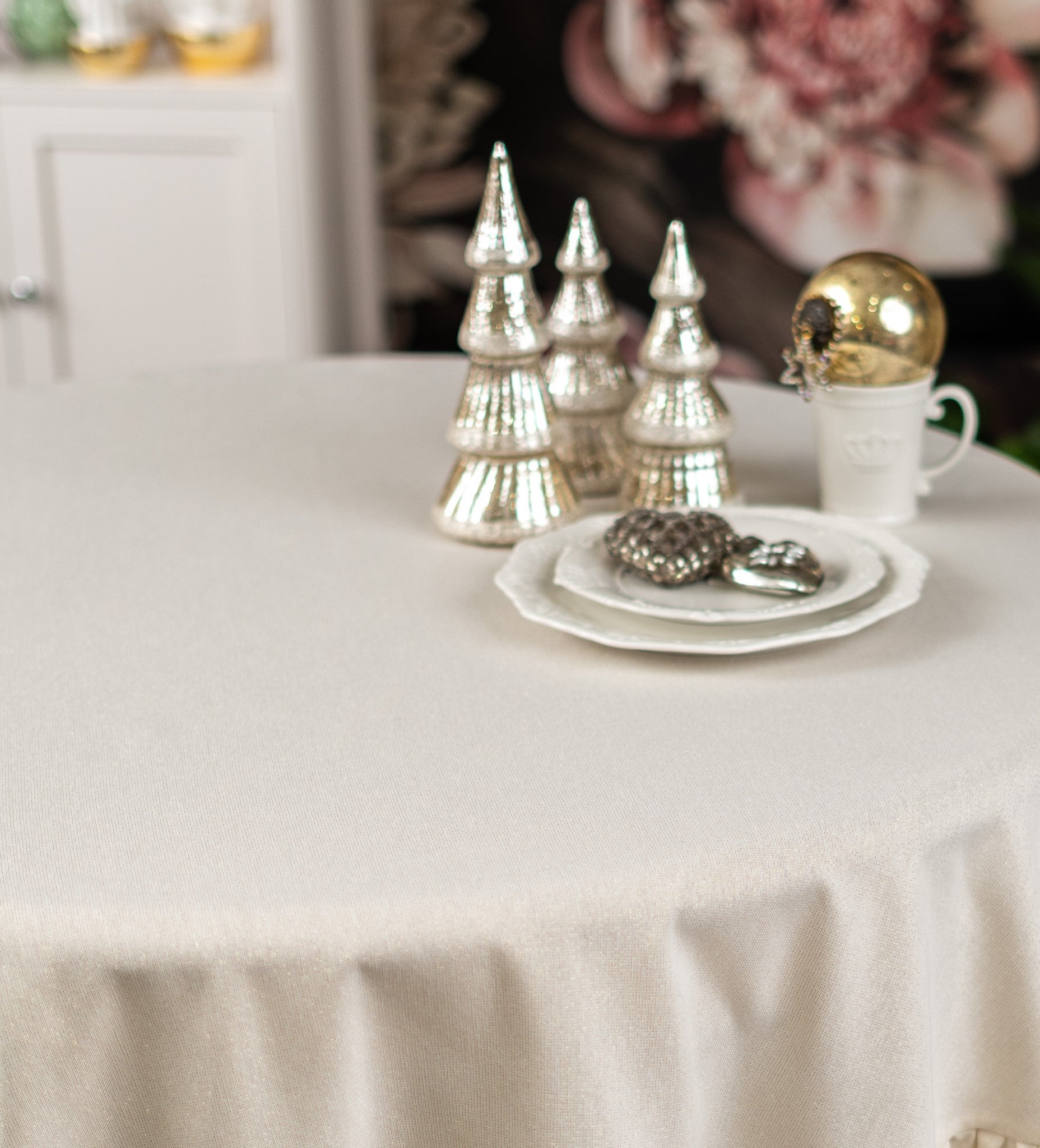 Winter Round Tablecloth| Liso Crudo Oro