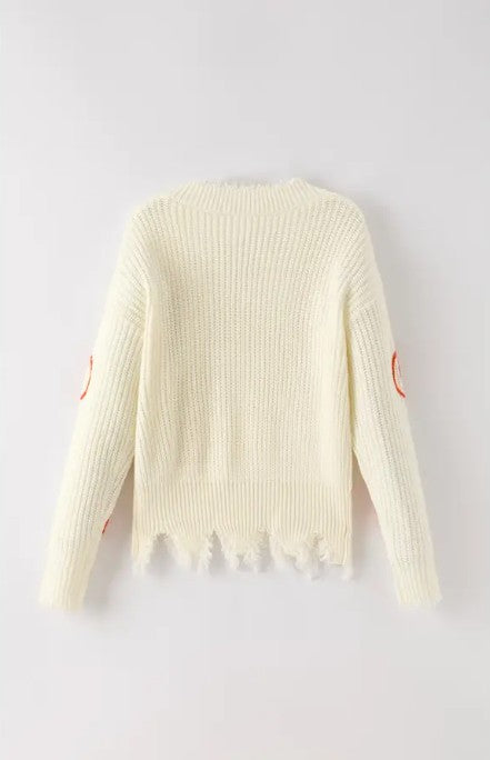 Pumpkin Patch Knit Sweater - Distressed Hem