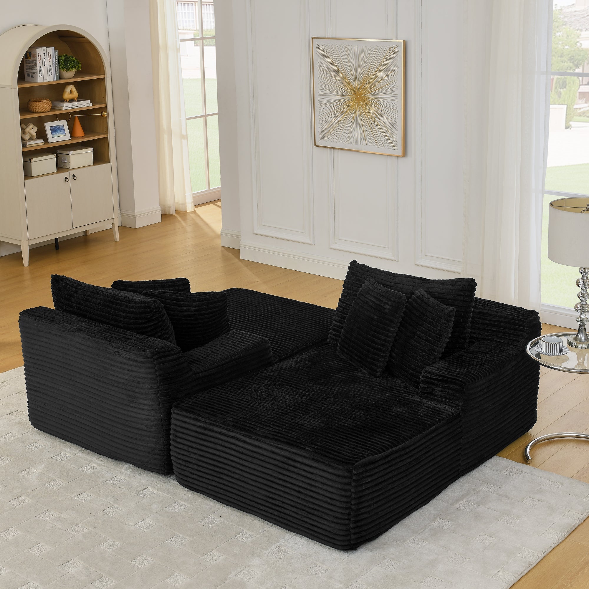 Two-seater lazy sofa lounge chair,Compressed sofa no assembly