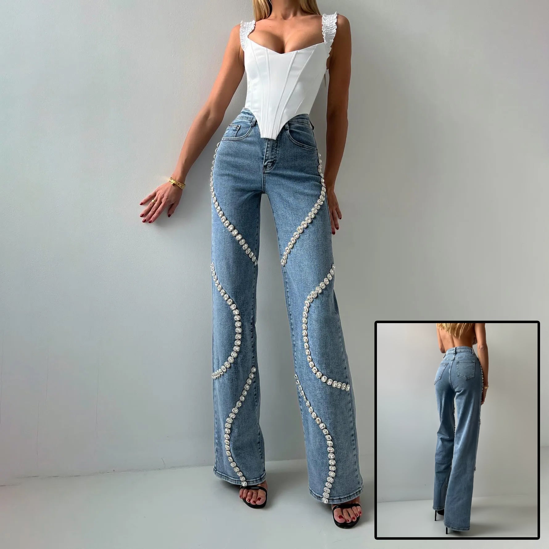 Loose Straight Leg Jeans And Fashionable Casual Pants With A Rhine