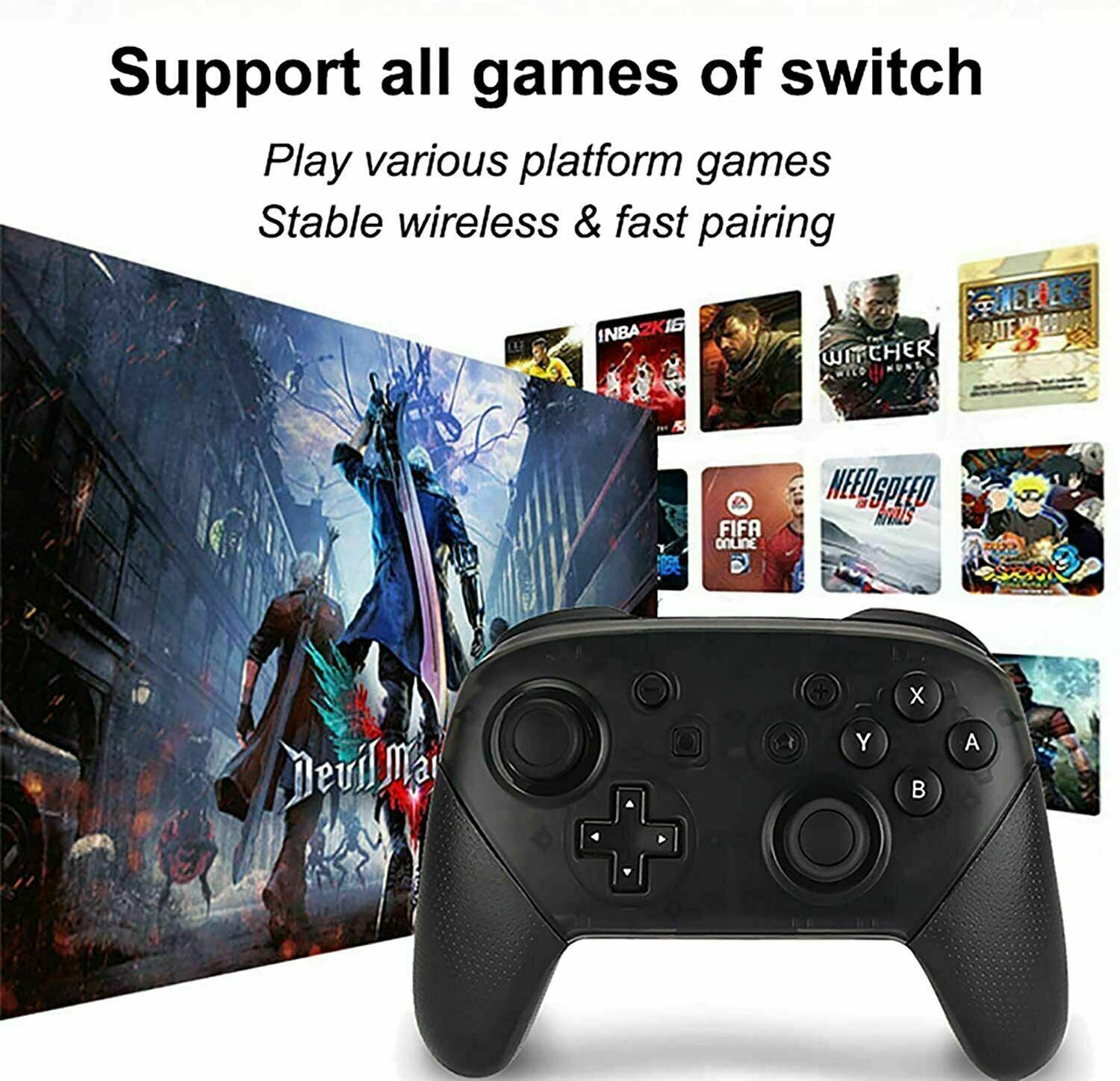 Pro Wireless Game Controller Gamepad Joystick Remote For Nintendo