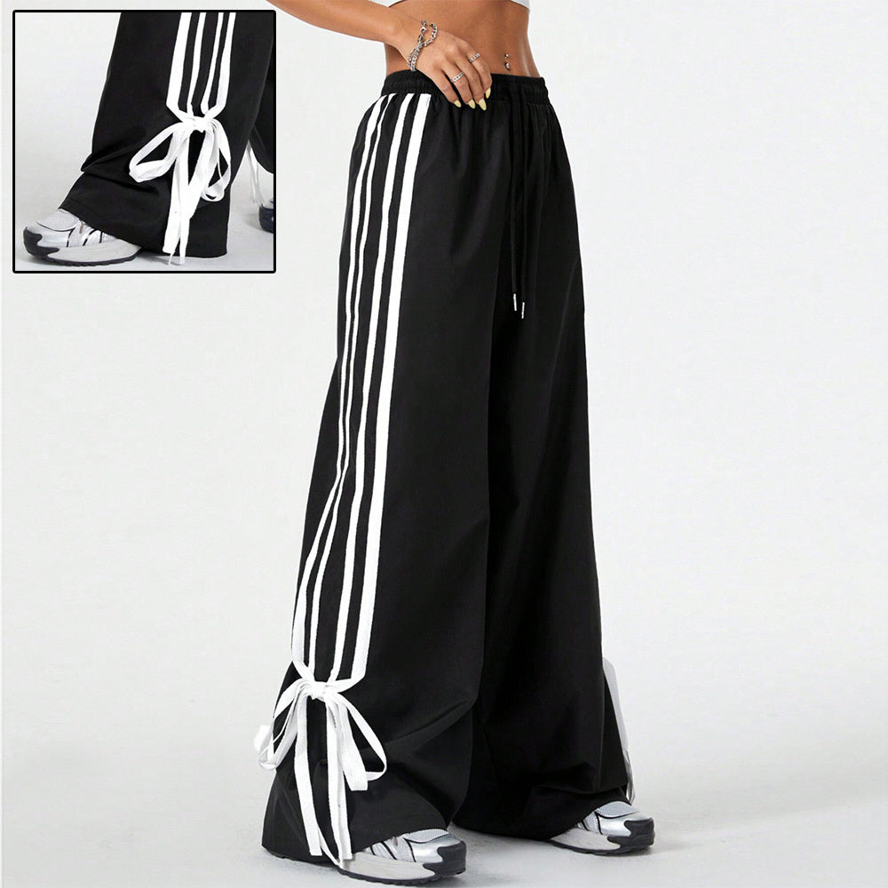 High Waist Wide Leg Pants Women's Spring Summer New Style Three Bars