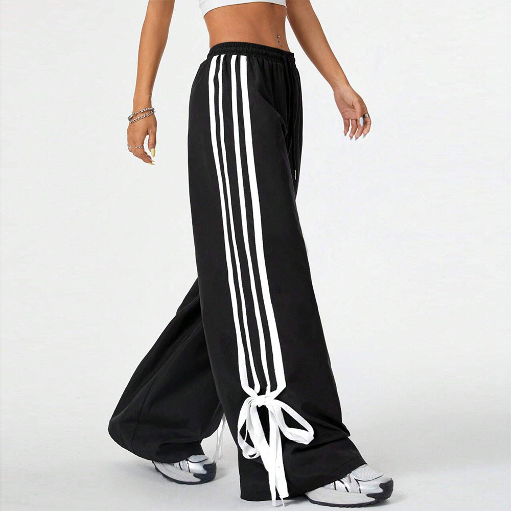 High Waist Wide Leg Pants Women's Spring Summer New Style Three Bars