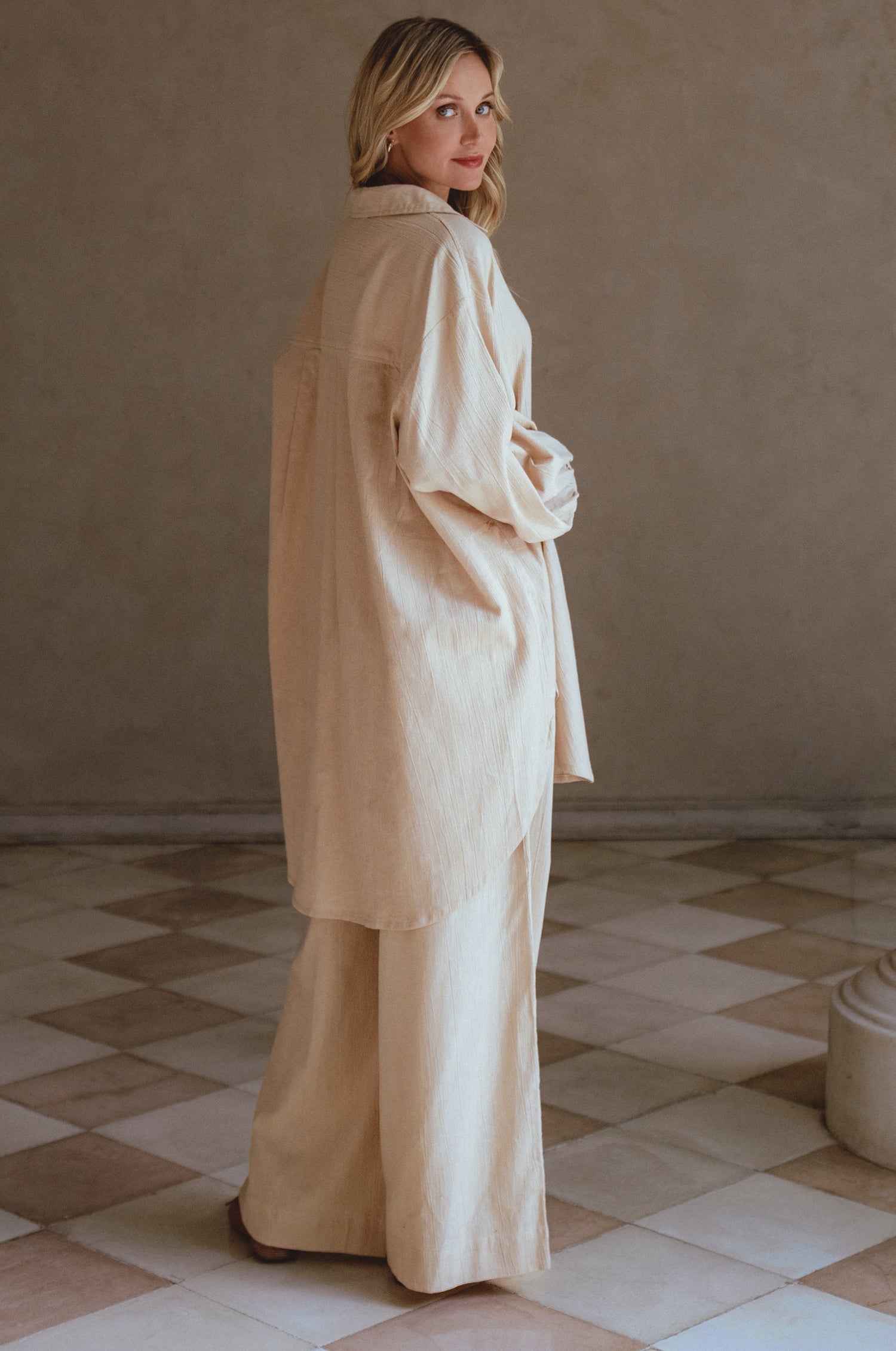 Calin Wide Leg Linen Pants (Sale)