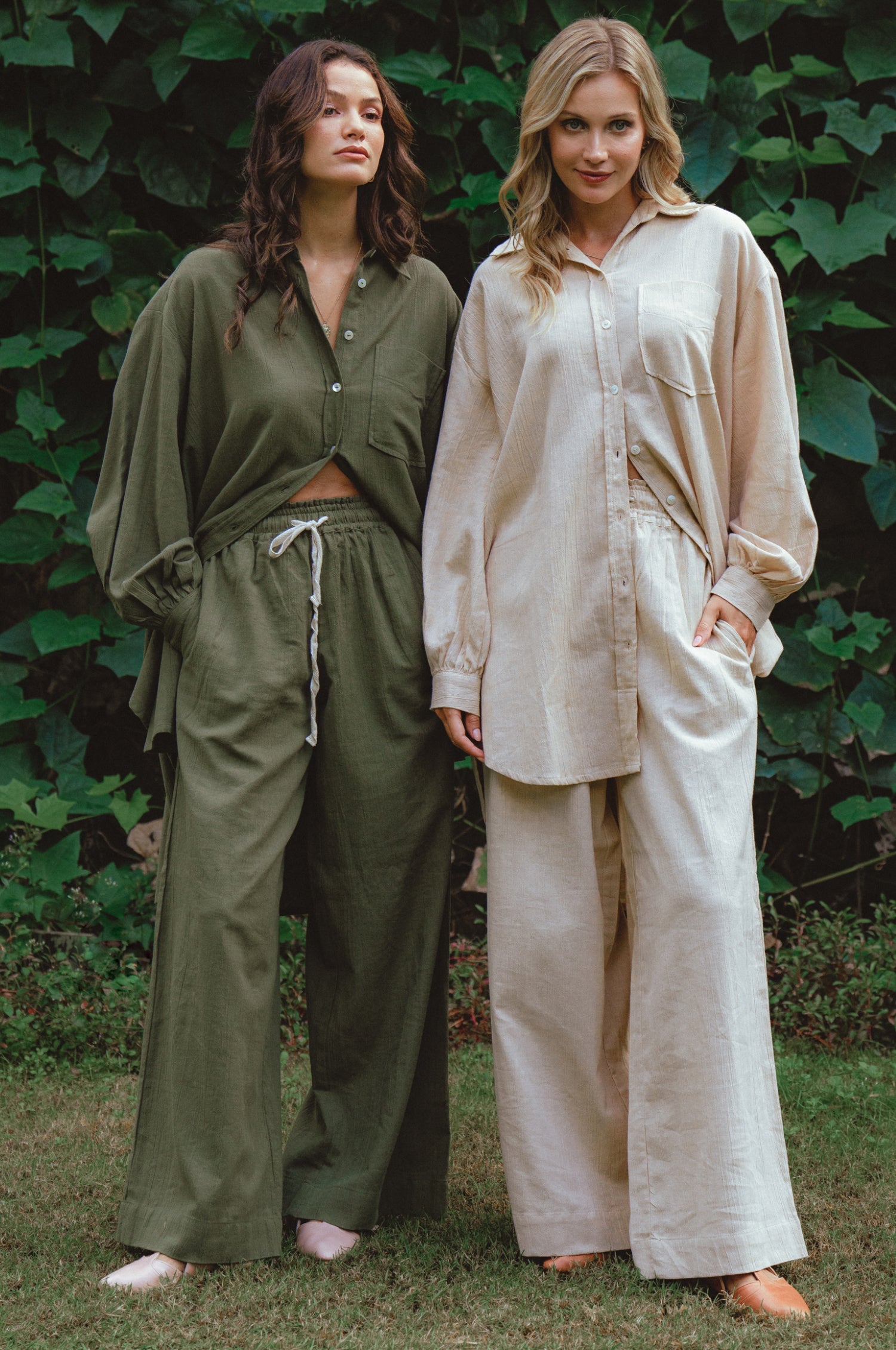 Calin Wide Leg Linen Pants (Sale)