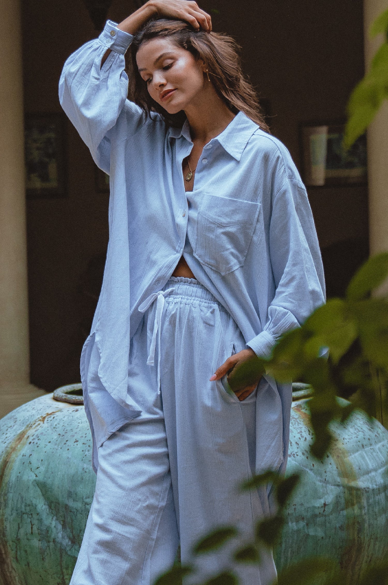 Calin Wide Leg Linen Pants (Sale)