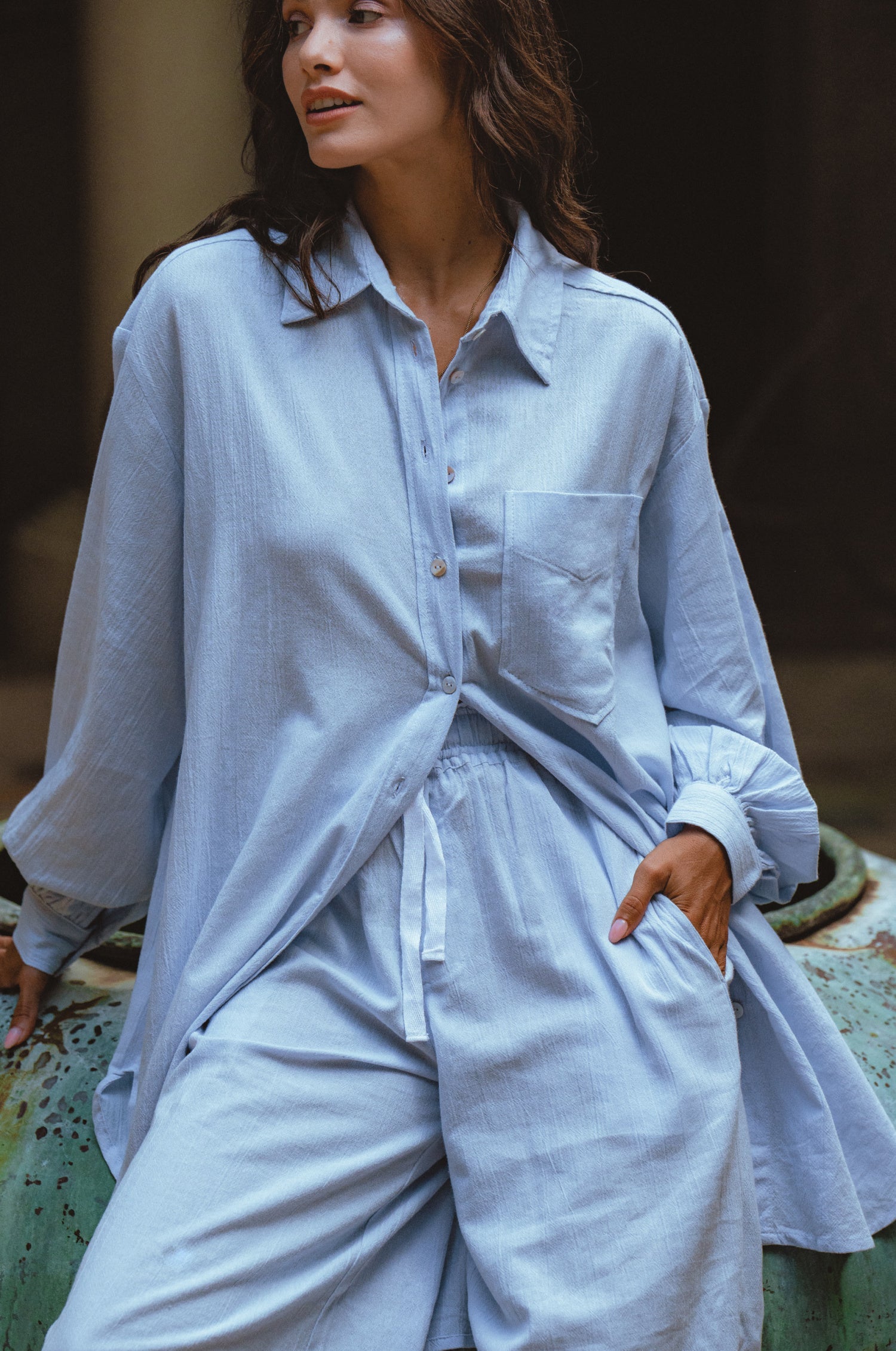 Calin Wide Leg Linen Pants (Sale)