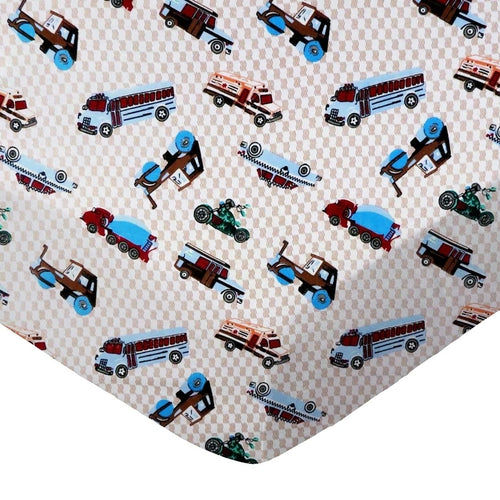 SheetWorld Fitted Crib Sheet Set - 100% Cotton Flannel - Vehicles