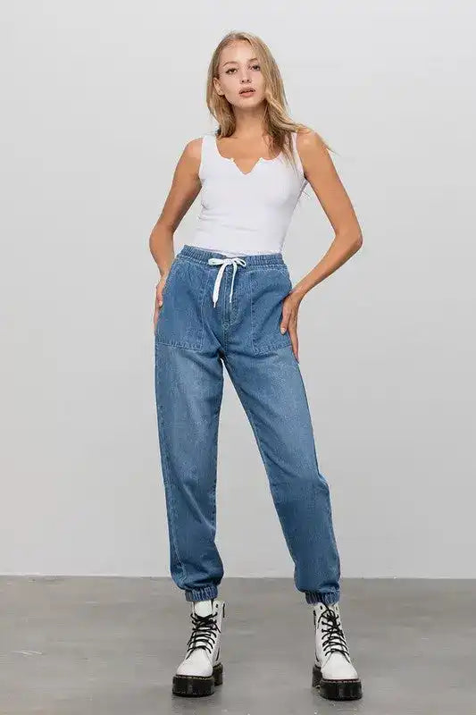 Insane Gene High Rise Premium Jogger Pants with Drawstring