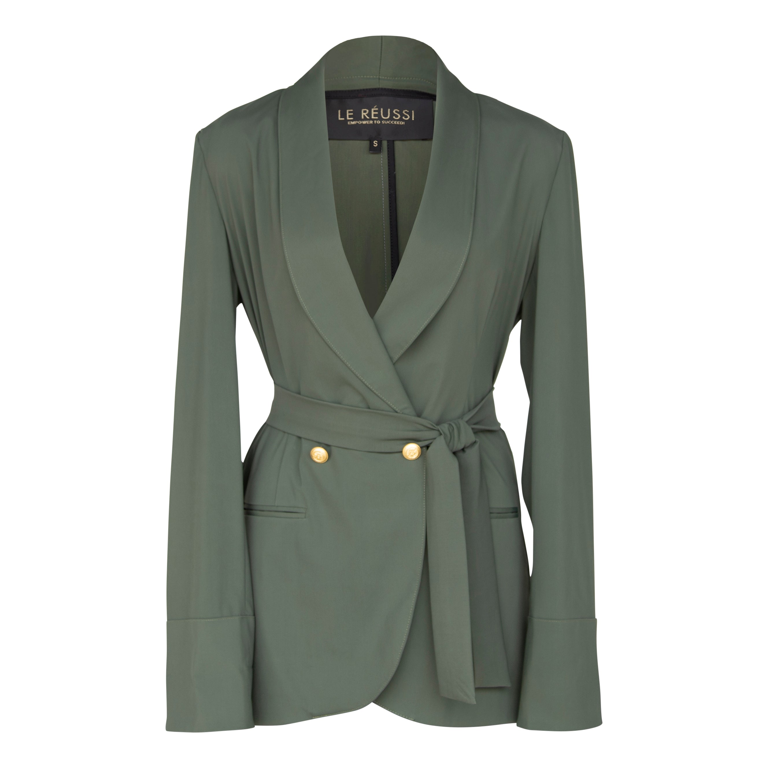 Women's Olive Blazer with Front Buttons – Tailored Blazer for Women