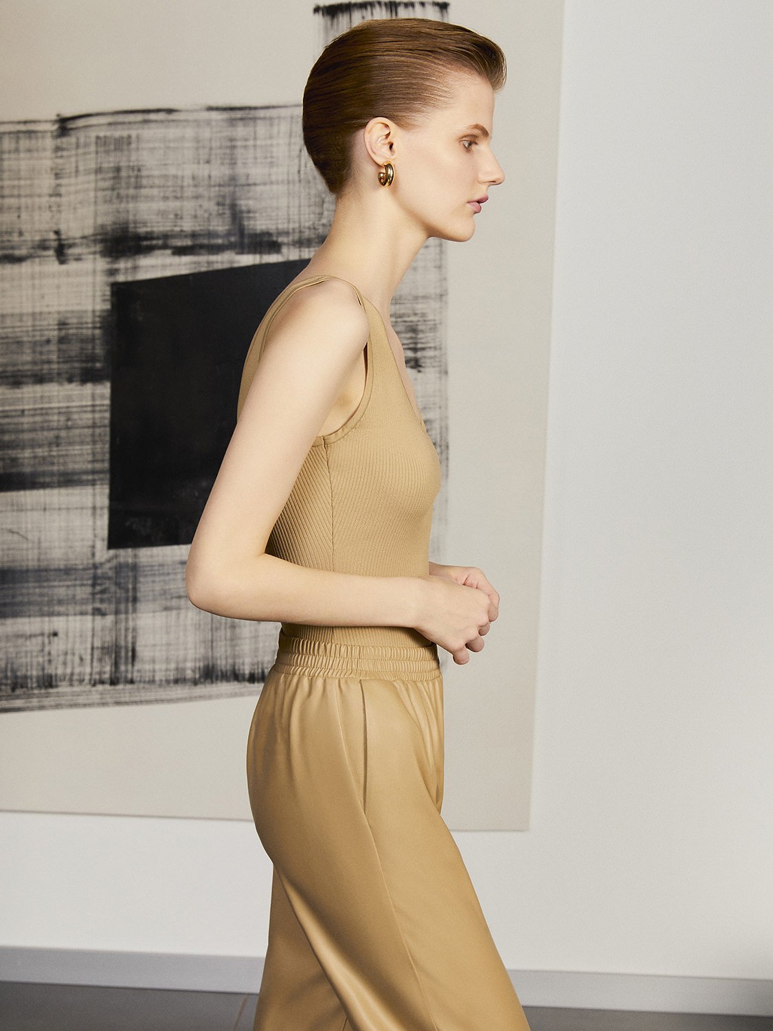 Faux Leather Jogging Pants