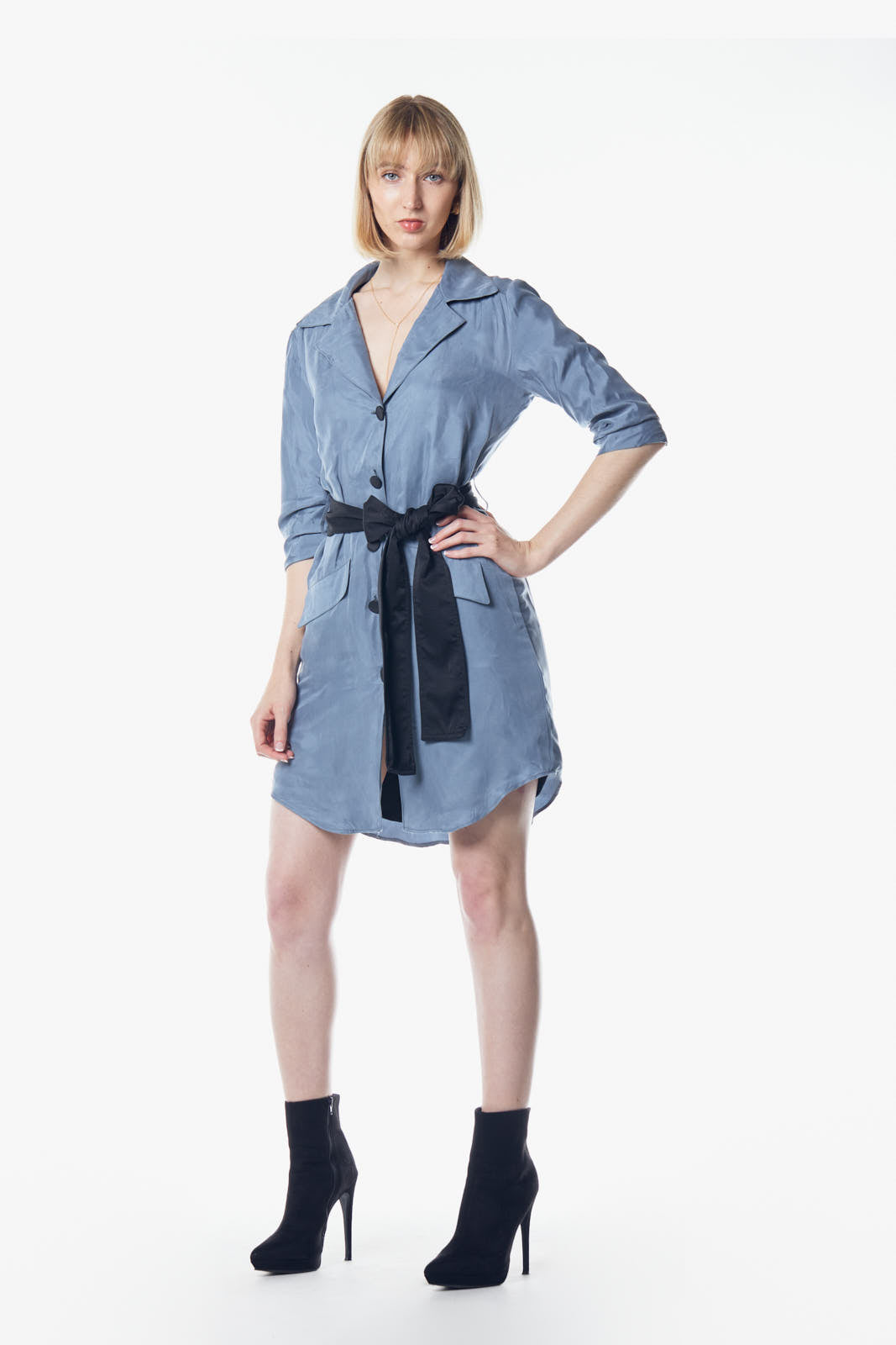 Cielo Blue Blazer Dress – Women’s Tailored Blazer-Style Dress