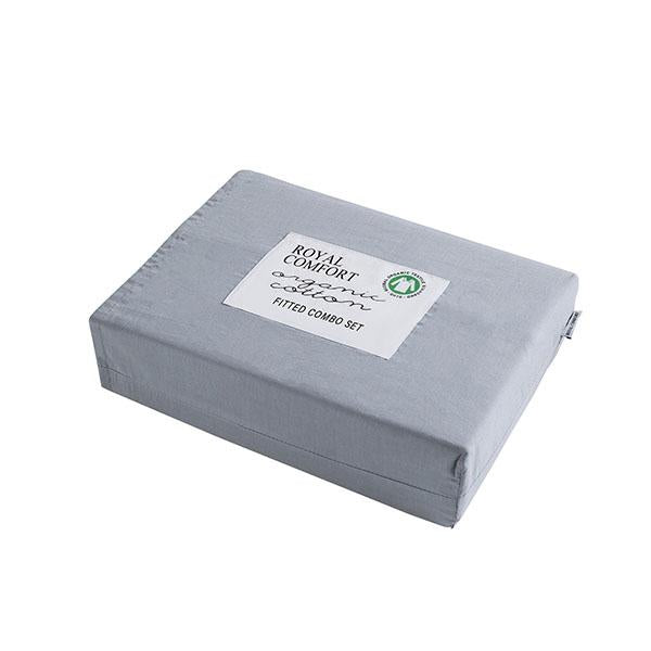 Royal Comfort Double Organic Cotton Sheet Set 3 Piece Luxury 250 Tc