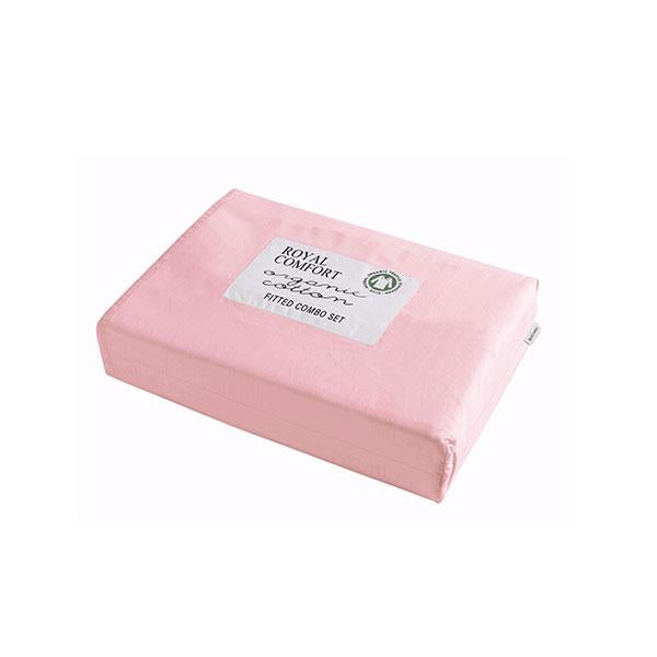 Royal Comfort Double Organic Cotton Sheet Set 3 Piece Luxury 250 Tc