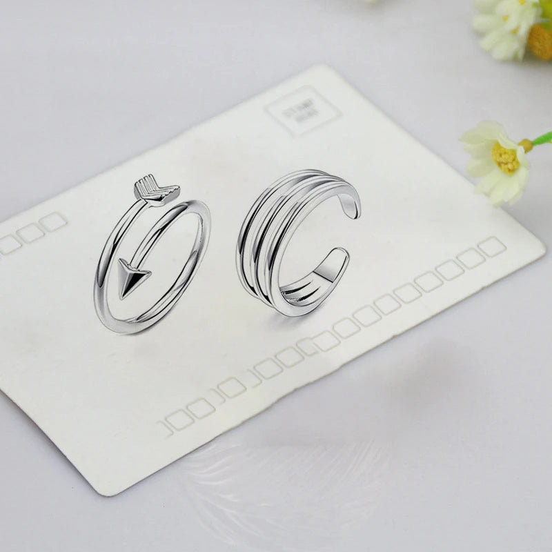 4Pcs Simple Alloy Crystal Foot Ring Adjustable Opening Toe Ring For