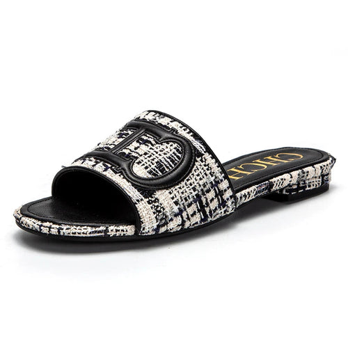 Women's Slippers yellow New Fabric Fashion Flat Sandals