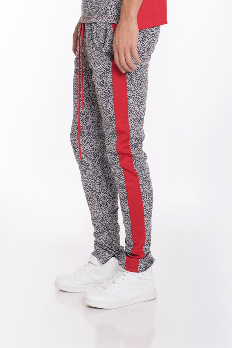 Print Track Pants with Side Stripe Streetwear Pants Skinny Fit TP0561