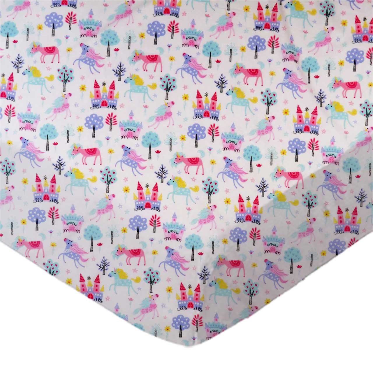 SheetWorld Fitted Crib Sheet Set - 100% Cotton Woven - Unicorns, Made