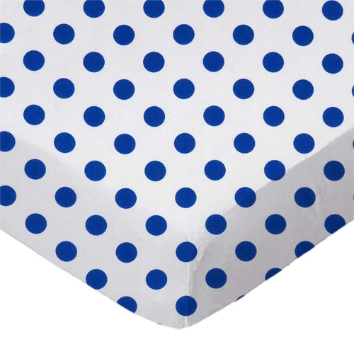 SheetWorld Fitted Bassinet Sheet - 100% Cotton Woven - Royal Polka