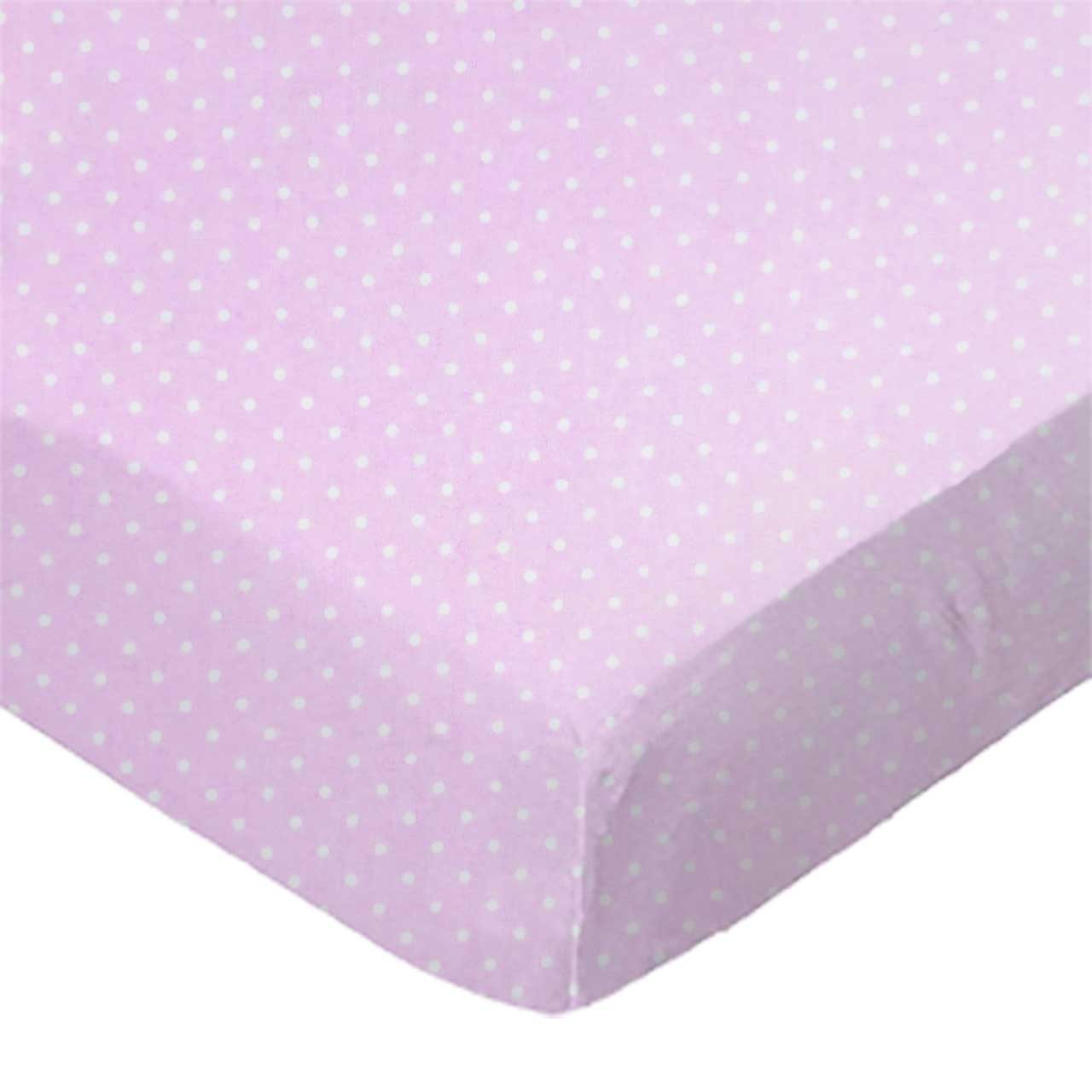 SheetWorld Fitted Bassinet Sheet - 100% Cotton Woven - Pindots Pink,