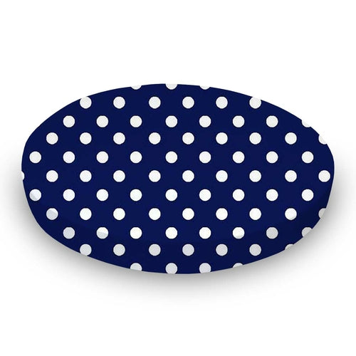SheetWorld Fitted Round Crib Sheet - 100% Cotton Woven - Primary Polka