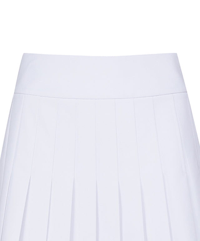 ANEW Golf: Women Logo Band Pleats Skirt - White
