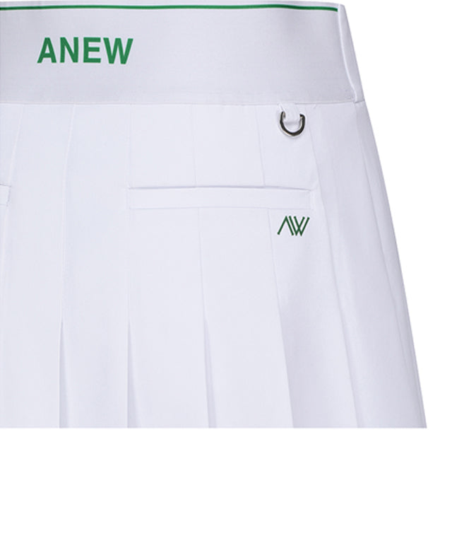 ANEW Golf: Women Logo Band Pleats Skirt - White