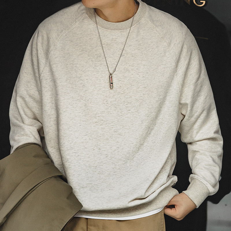 Men's Retro Washed Heavy Fabric Crewneck Sweater – Vintage Casual