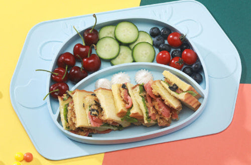 Silicone Baby Dishes for Children's Tableware Plate Non-slip Baby