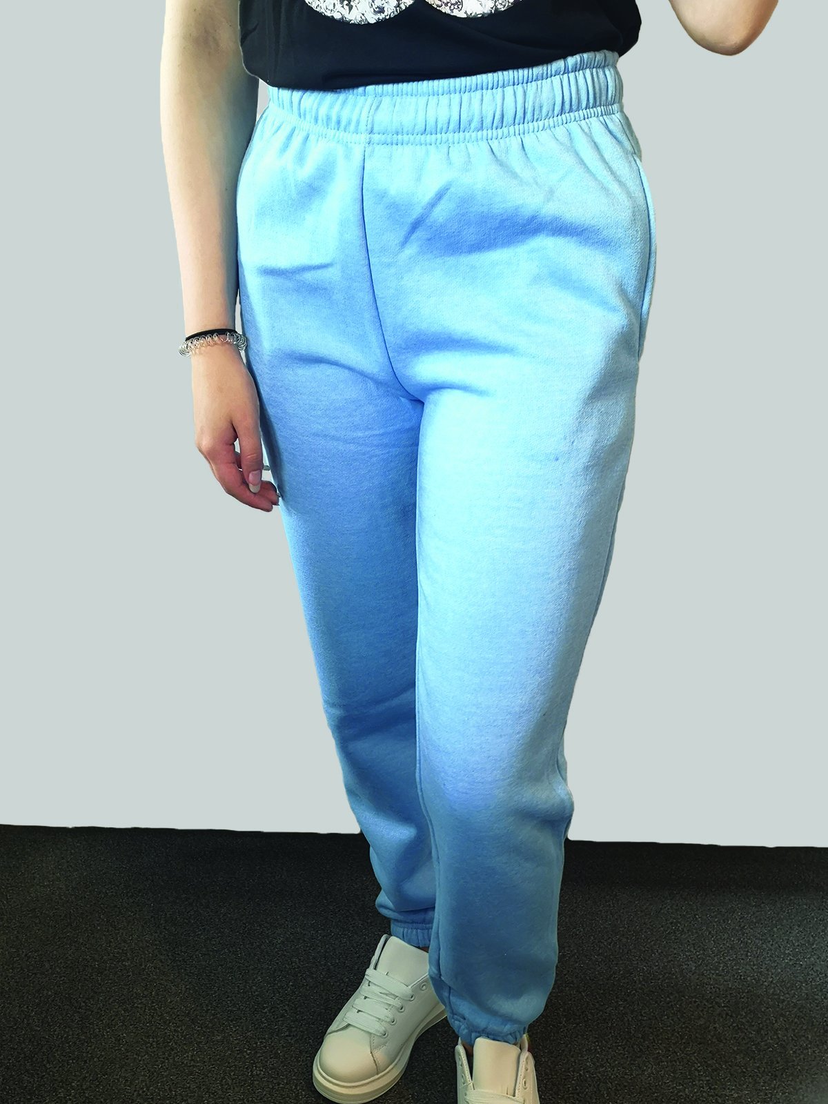 Elastic Waist Drawstring Joggers - Blue