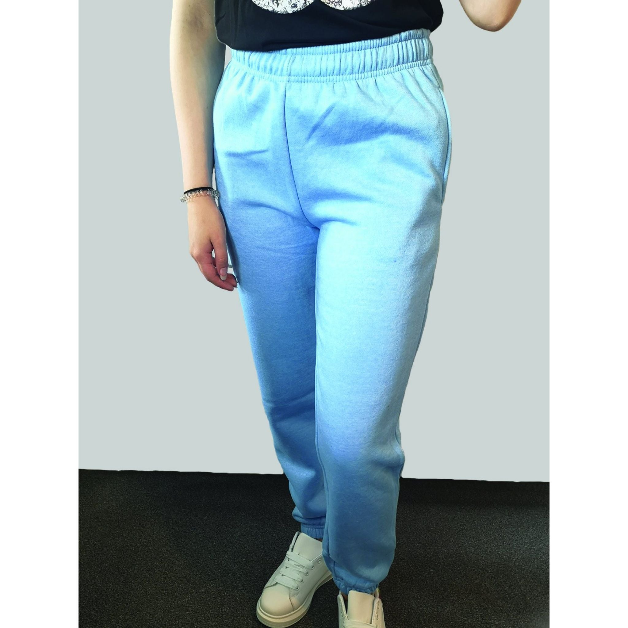 Elastic Waist Drawstring Joggers - Blue