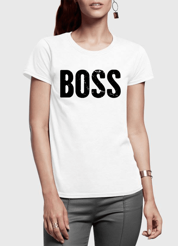 Boss Half Sleeves Women T-shirt