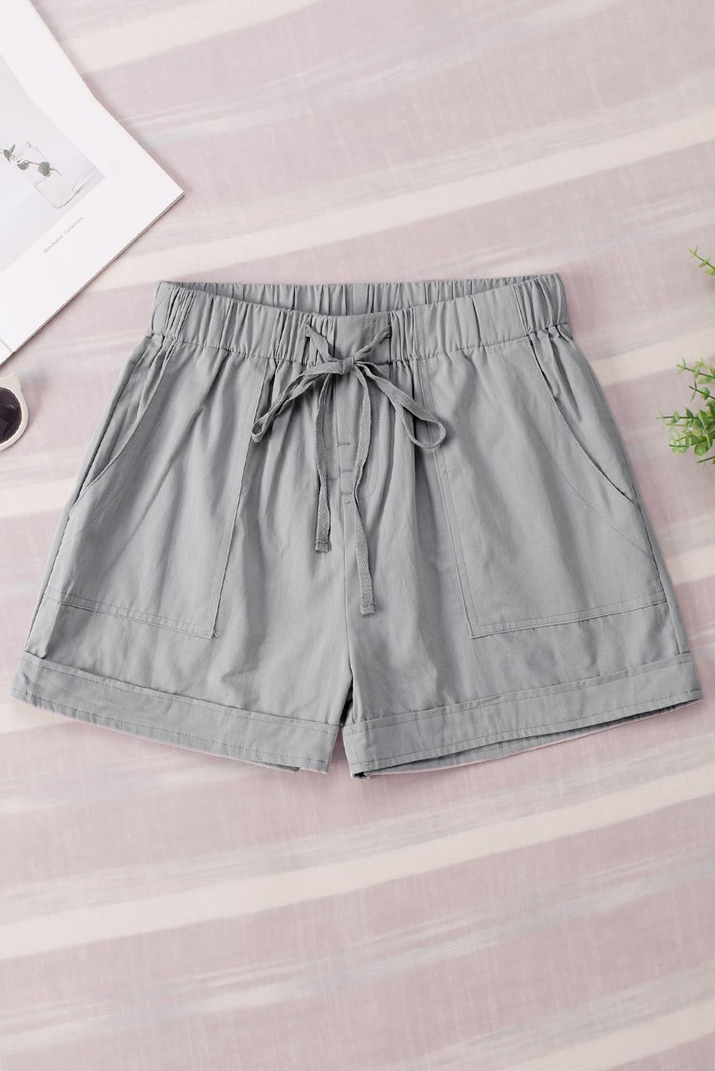 Gray Strive Pocketed Tencel Shorts