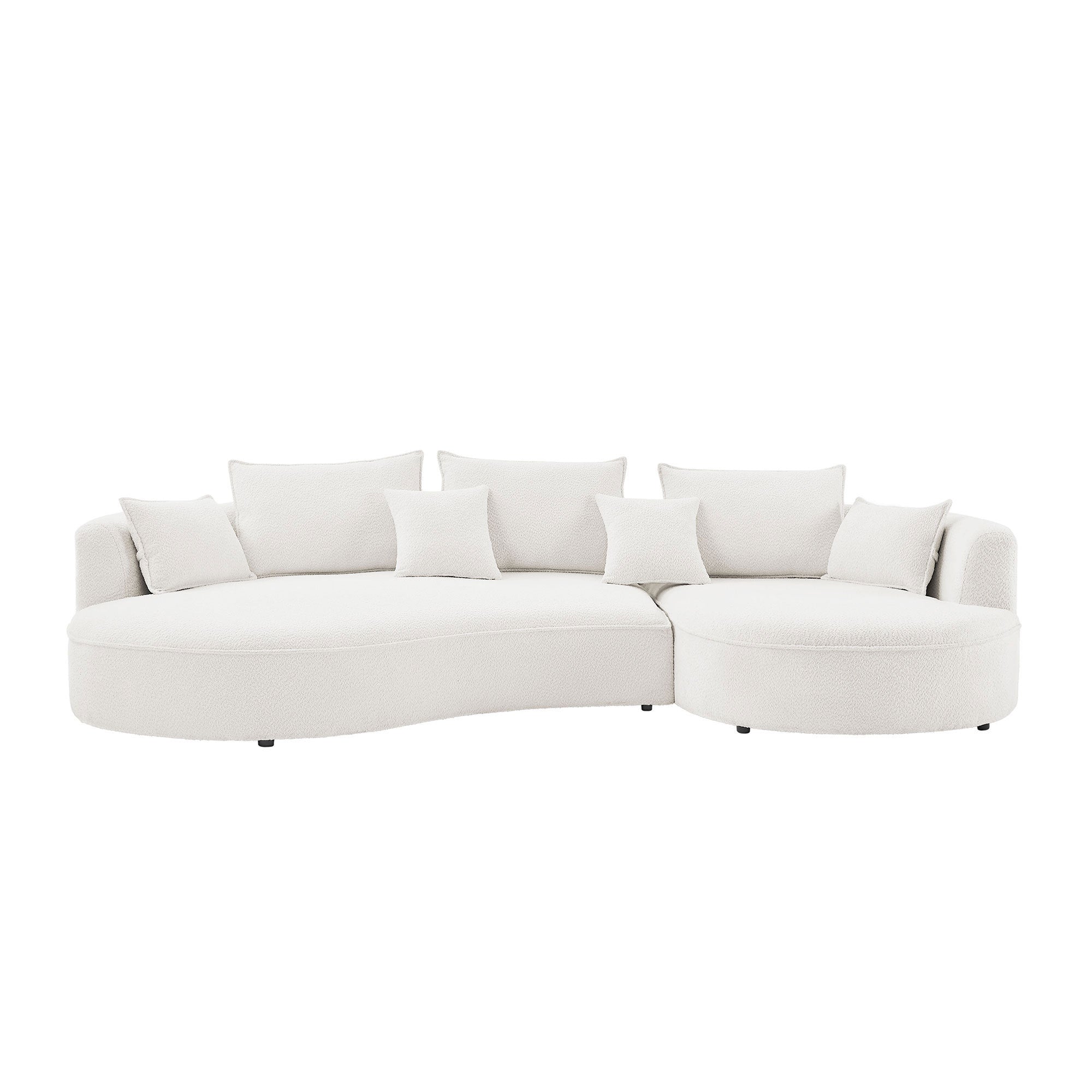 Curved Sofa with Ingenious Shape White
