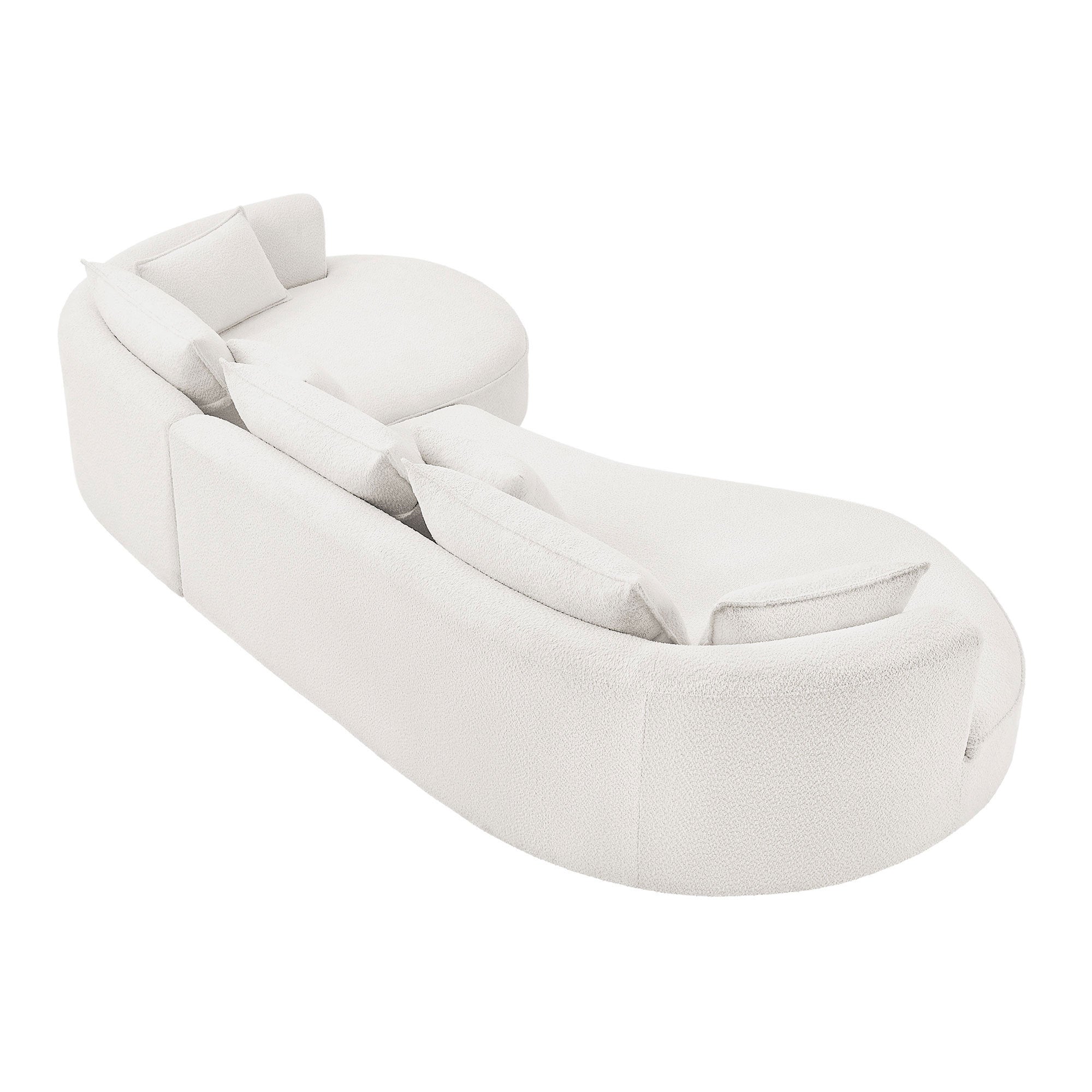 Curved Sofa with Ingenious Shape White