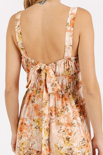 Mittoshop Flower Print Jumpsuit - Gathered Bust Sleeveless Style