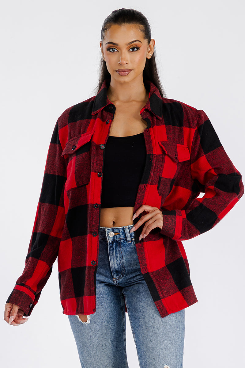 Boyfriend Oversized Soft Flannel Shacket FL506