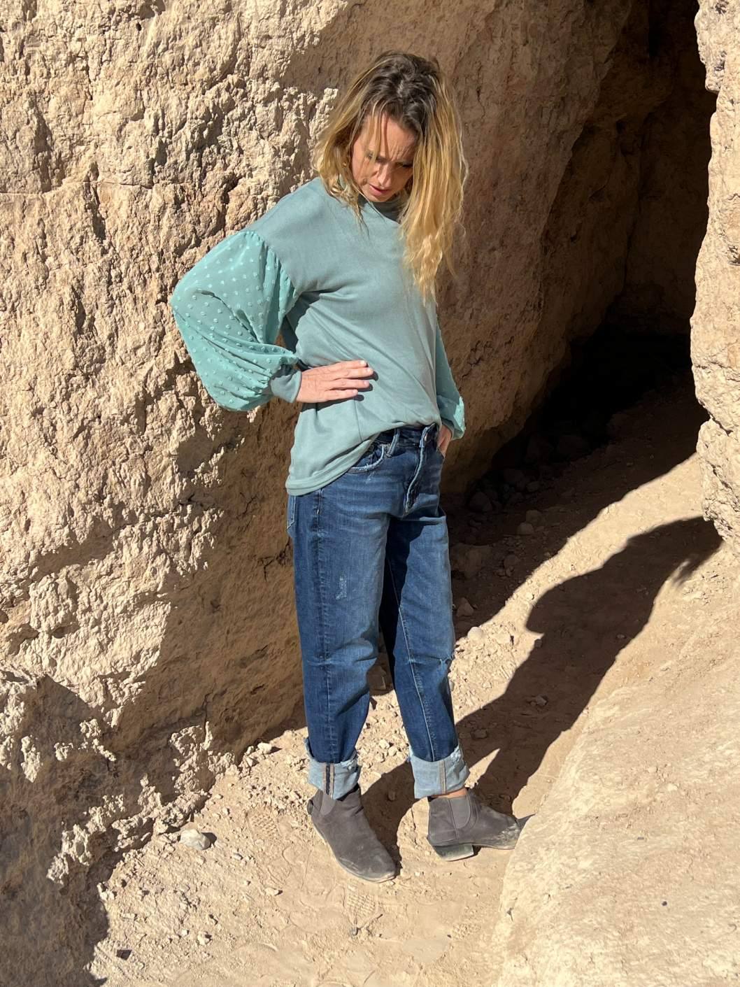 Mint Swiss Dot Super Soft Top