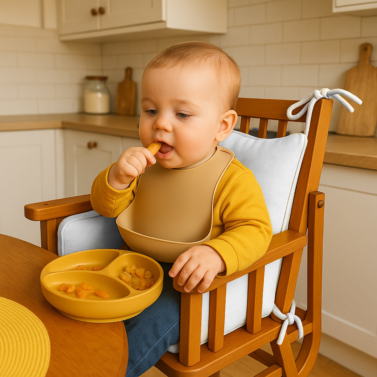 Cushion High Chair in Organic Cotton - White