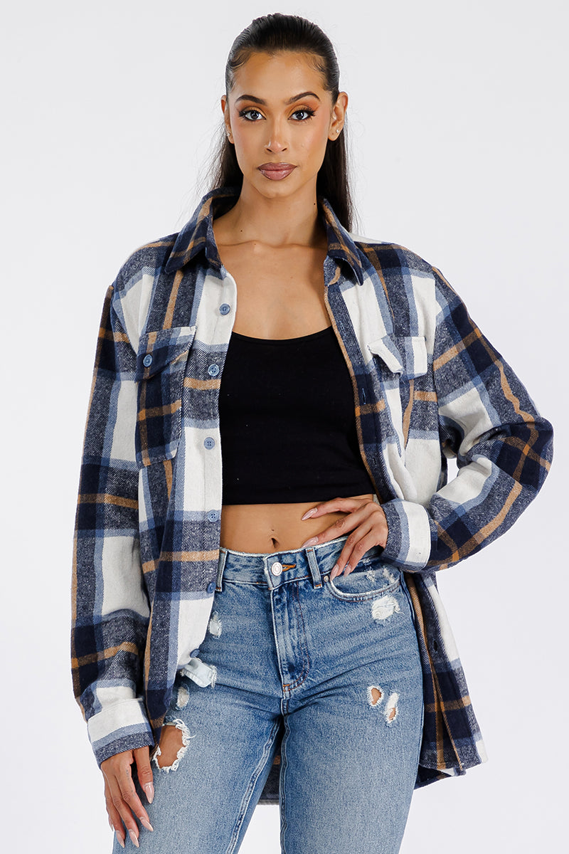 Boyfriend Oversized Soft Flannel Shacket FL506