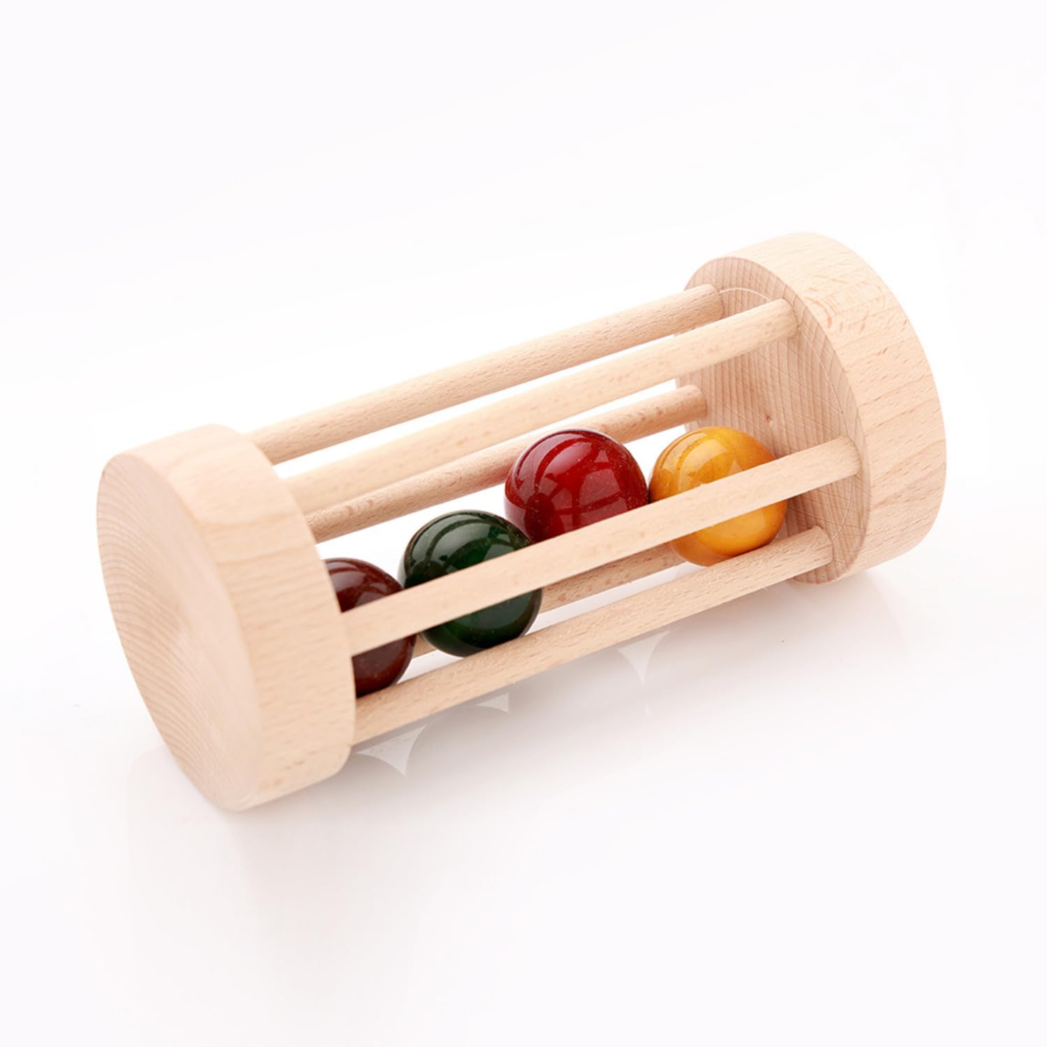Wooden Rolling Rattle Multicolor for Baby Boy and Girl