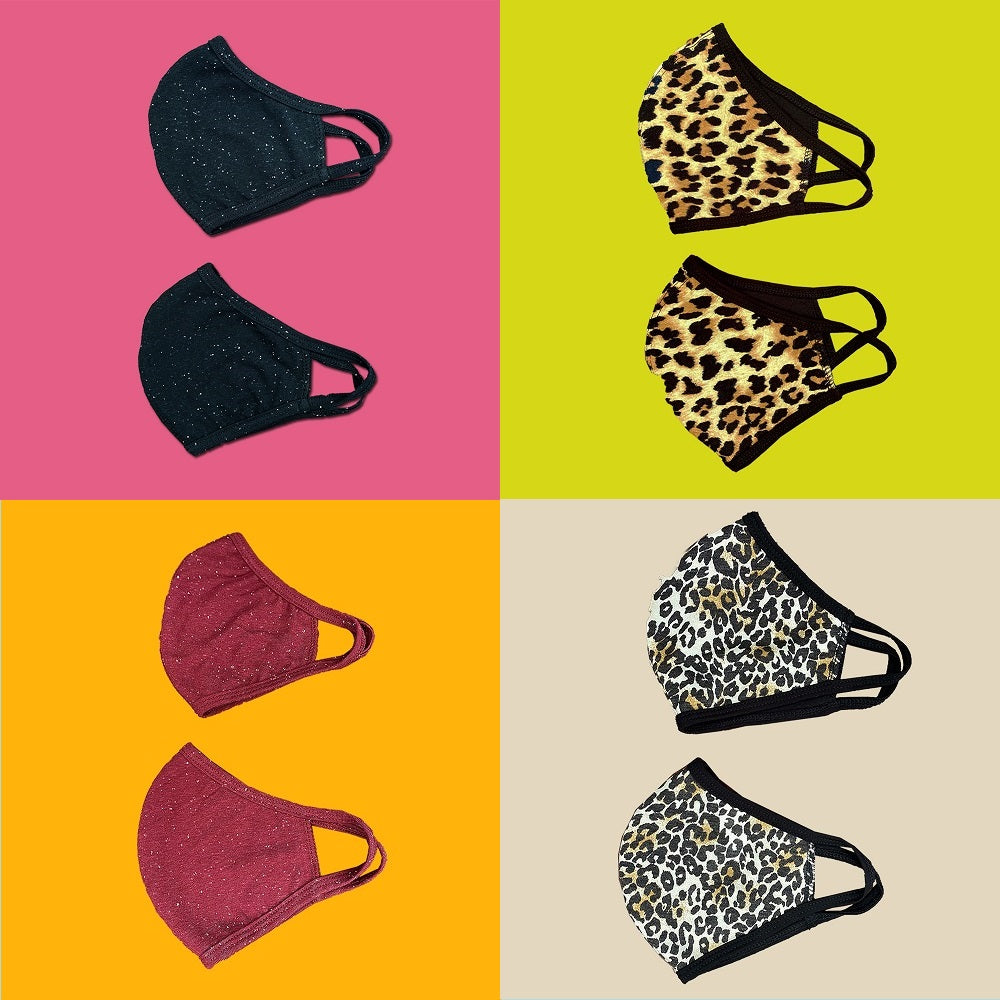 Pack of 50 Fashion animal leopard washable reusable fabric face mask