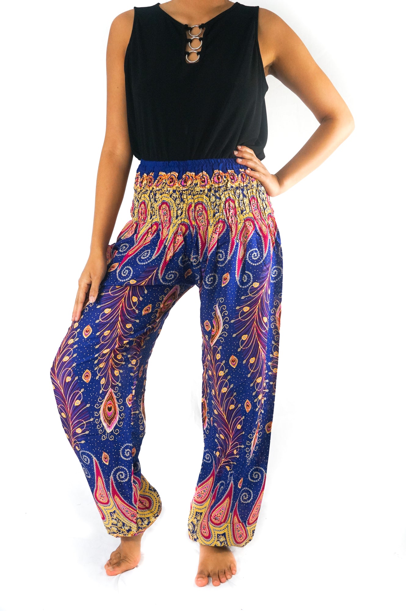 New Blue Peacock Boho Hippie Gypsy Pants