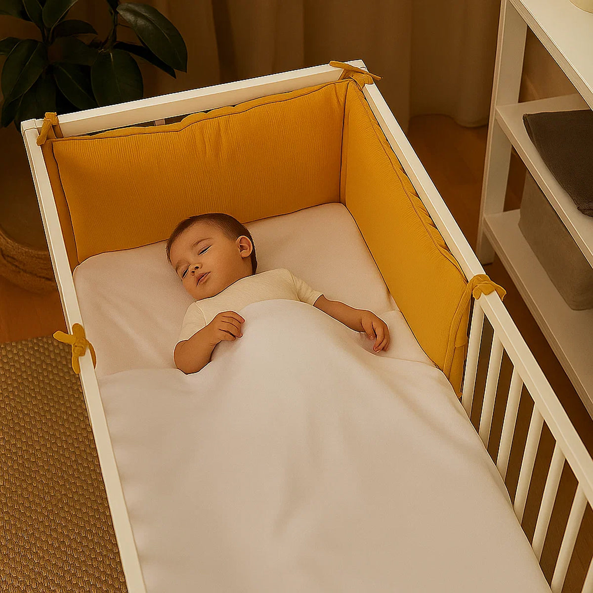 Organic Cotton Cot Bumper - Honey