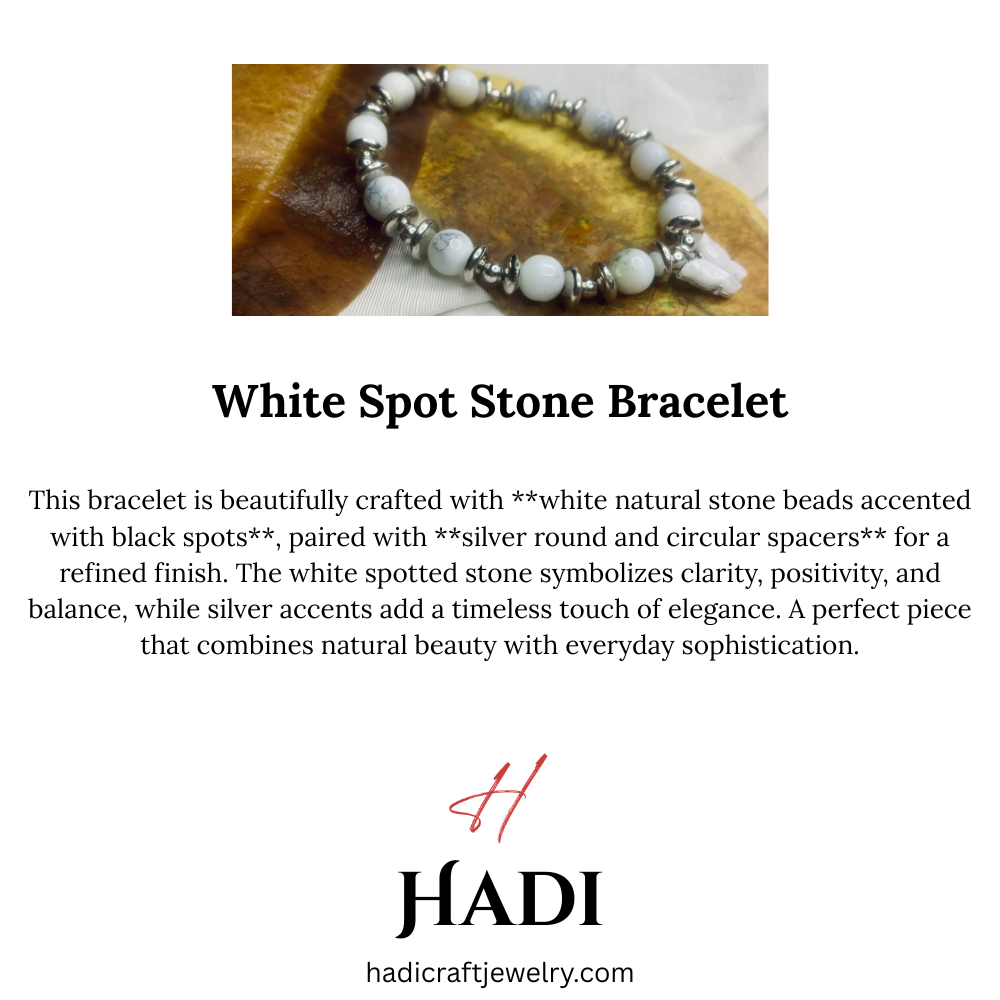 Jasper Bead Bracelet with Silver Spacers Stretch Bracelet for Women